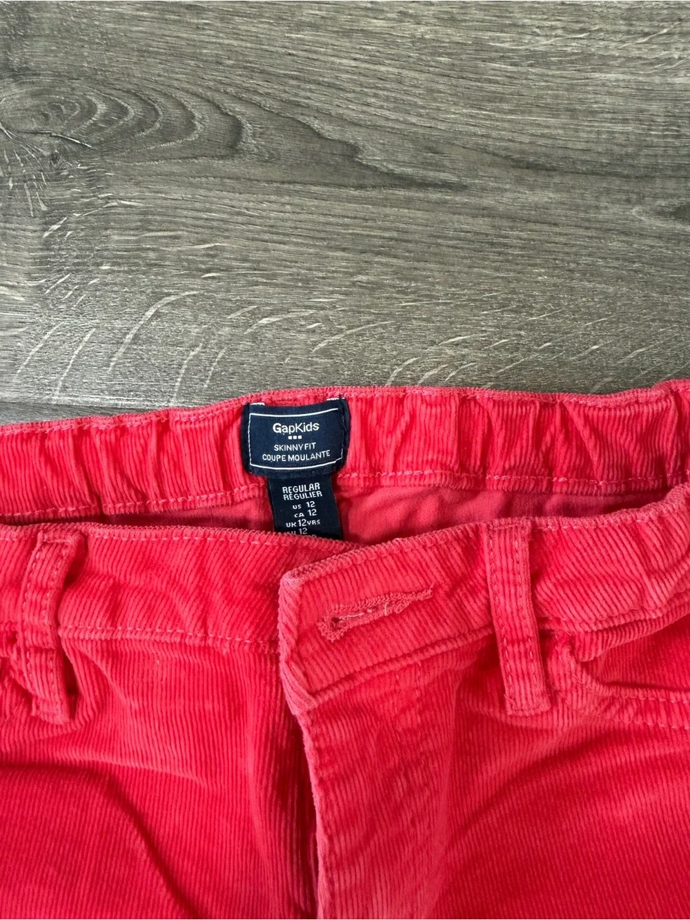 Gap kids corduroy bright red pants, Sz 12